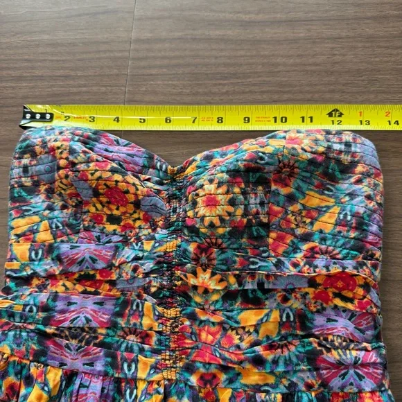 Band Of Gypsies Women’s Medium Kaleidoscope Floral Strapless Mini-Dress Pockets - Picture 11 of 12